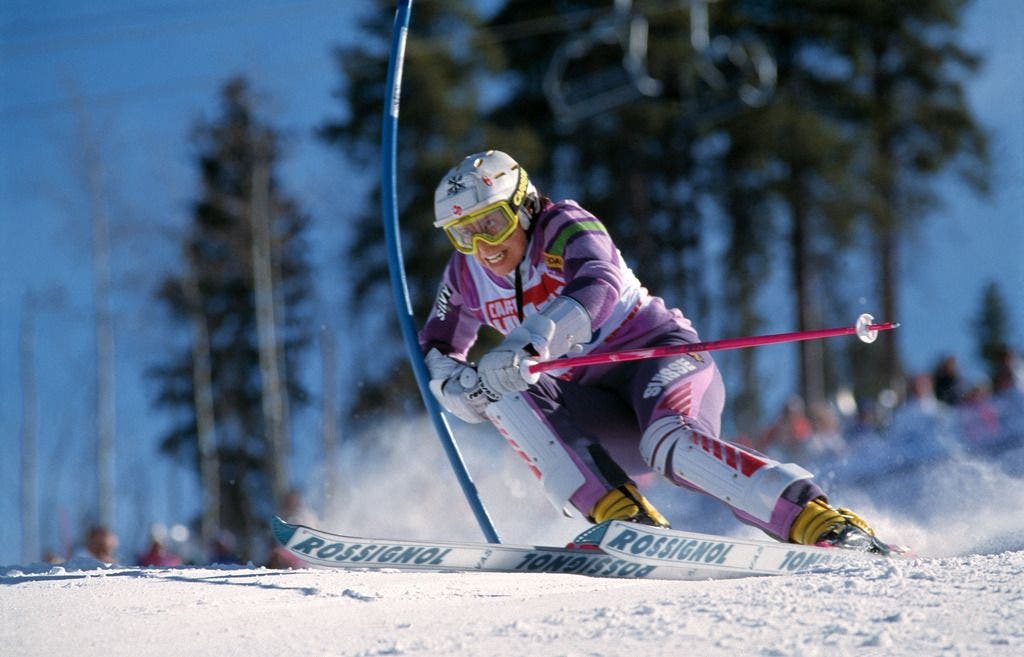Vreni Schneider in Aktion 1989