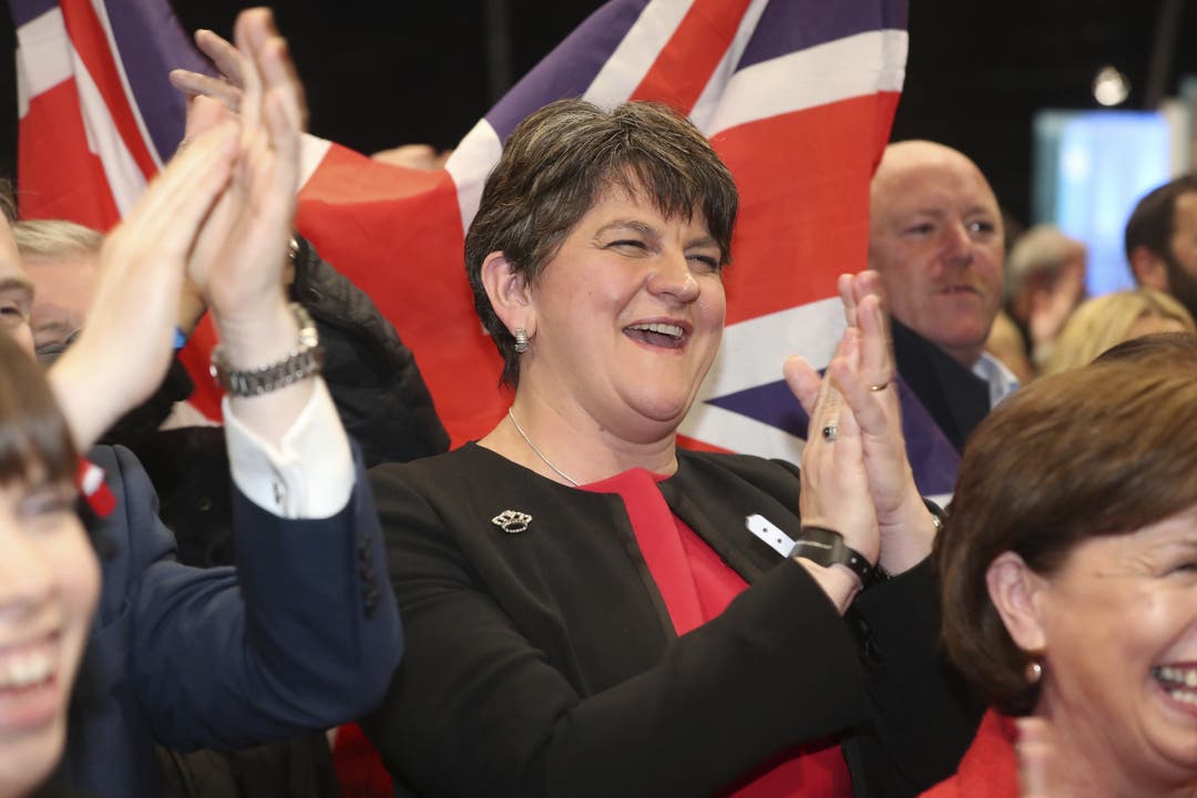 May will offenbar eine Minderheitsregierung mit Duldung der nordirischen DUP (Democratic Unionist Party) bilden. Im Bild Arlene Foster, Regierungschefin der nordirischen Regionalregierung und DUP-Vorsitzende.