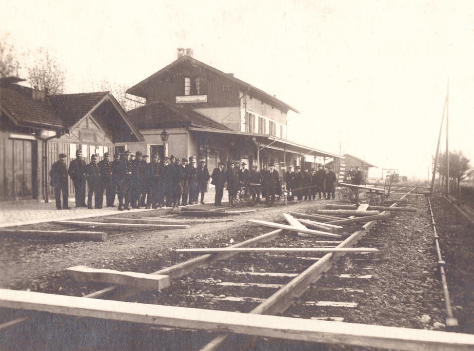 Grenchner Stadtgeschichte Blockade des Südbahnhofs im generalstreik 1918