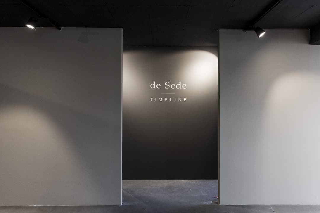Museumseröffnung De Sede "Timeline", Klingnau Eingang zur neu eröffneten Ausstellung "Timeline" über die Geschichte des Möbelherstellers De Sede in Klingnau, am 19. Oktober 2017.