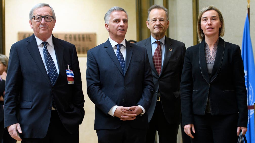 Didier Burkalter hatte im Januar 2017 das Vergnügen, Juncker bei der UNO in Genf zu treffen.