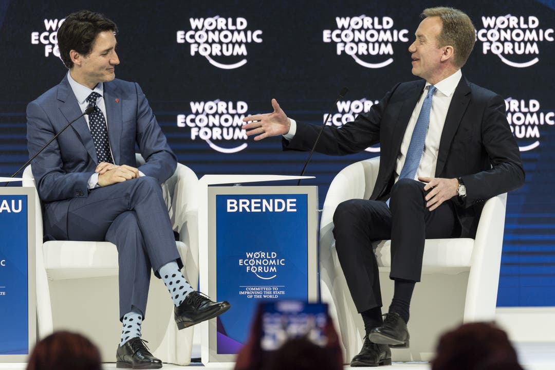 Der kanadische Premierminister Justin Trudeau (links) und der Norweger Borge Brende