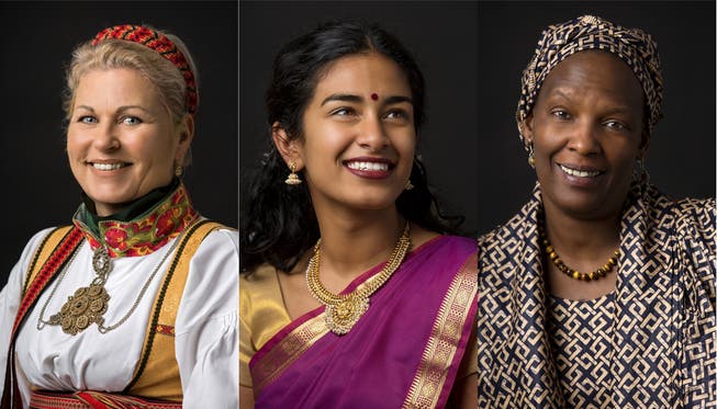 Drei Länder, drei Kulturen, drei Frauen: Beate, Norwegen; Anina, Sri Lanka; Margaret, Kenia.