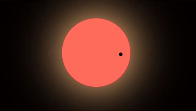 Roter Zwerg mit dem PlanetenLHS 1140b (schwarz).SPACEREF