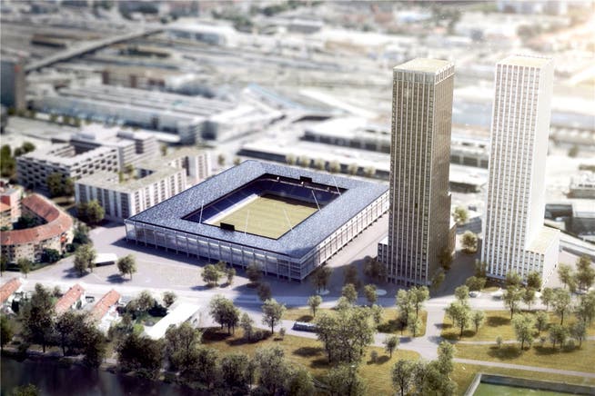 Das geplante Hardturmstadion. Visualisierung HRS Real Estate AG/Nightnurse Images GmbH