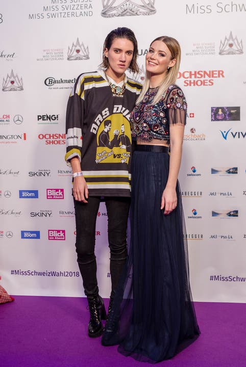 Miss-Schweiz-Wahl 2018 Dominique Rinderknecht und Freundin Tamy Glauser.
