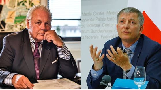 Links: Will klagen: Klaus-Dieter Matschke, deutscher Sicherheitsberater. Rechts: Mit Klage bedroht: Markus Seiler, Schweizer Geheimdienstchef.