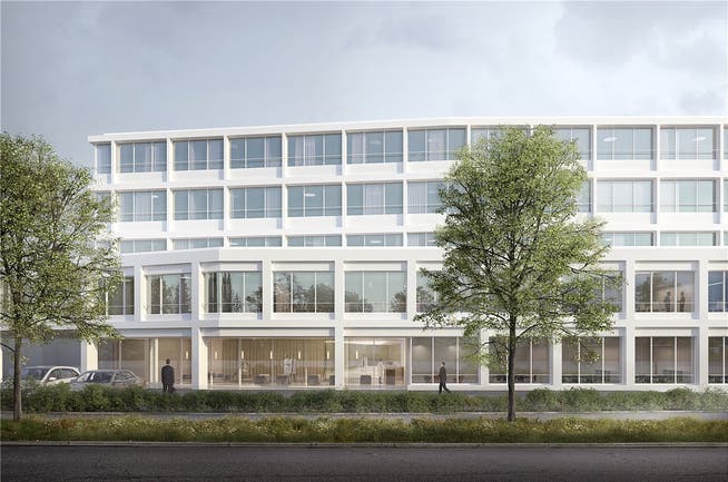 Die Visualisierung zeigt den Neubau der Hirslanden Klinik Aarau vom Viehmarkt her gesehen. ZVG/Schneider &amp; Schneider Architekten