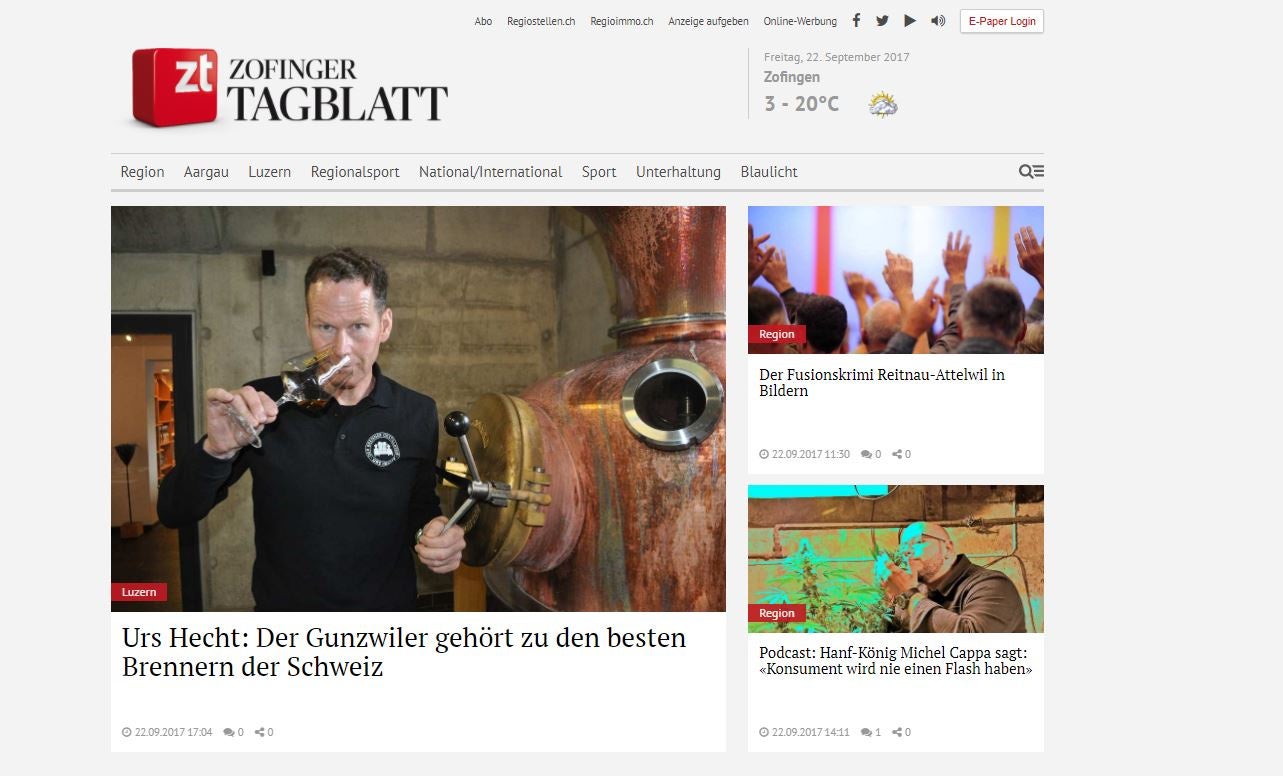 Web-Auftritt - Neuer Look Für Das Newsportal Des «Zofinger Tagblatts»