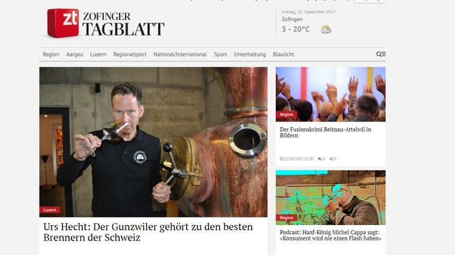 Zofinger Tagblatt - neue Webseite