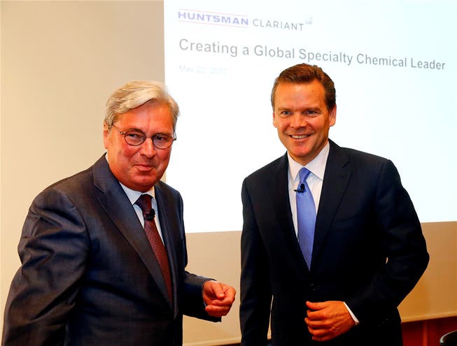 Bei der Ankündigung der Fusion war für Clariant-Chef Hariolf Kottmann und Peter Huntsman noch alles in Ordnung. Arnd Wiegmann/Reuters