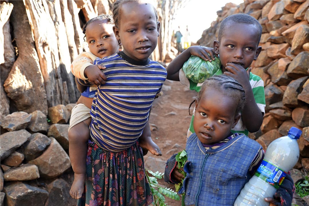 Kinder im Konso-Dorf Gemale, aufgenommen von Amadu (11). Amadu