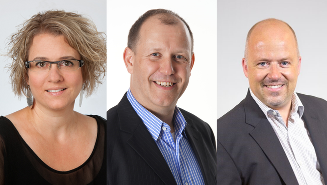 Diese Drei wollen sich ins höchste Amt in Wangen wählen lassen: Daria Hof, Christian Riesen, Patrick Schmid (v.l.)