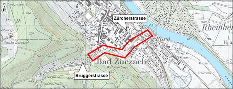 Der Korridor der Ostumfahrung von Bad Zurzach.