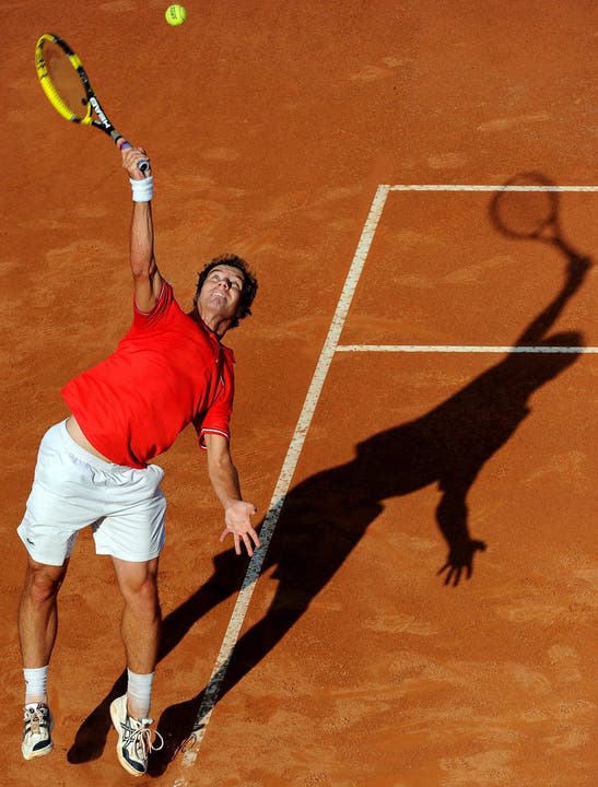 Richard Gasquet siegt 2011 gegen Federer am Italian Open Tennis Turnier in Rom.