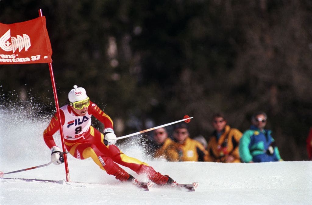 Vreni Schneider in Aktion 1987