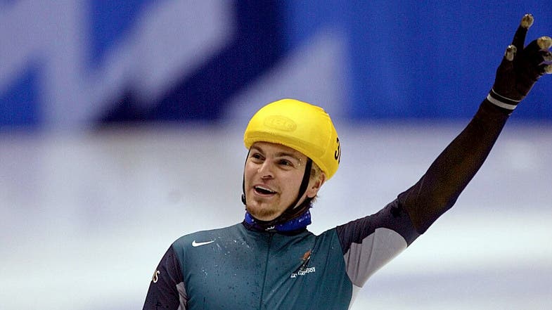 Steven Bradbury an den Olympischen Winterspielen in Salt Lake City 2002.