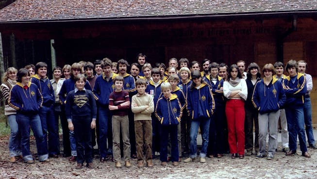 Die Mitglieder der OL-Gruppe Biberist im Jahr 1979.