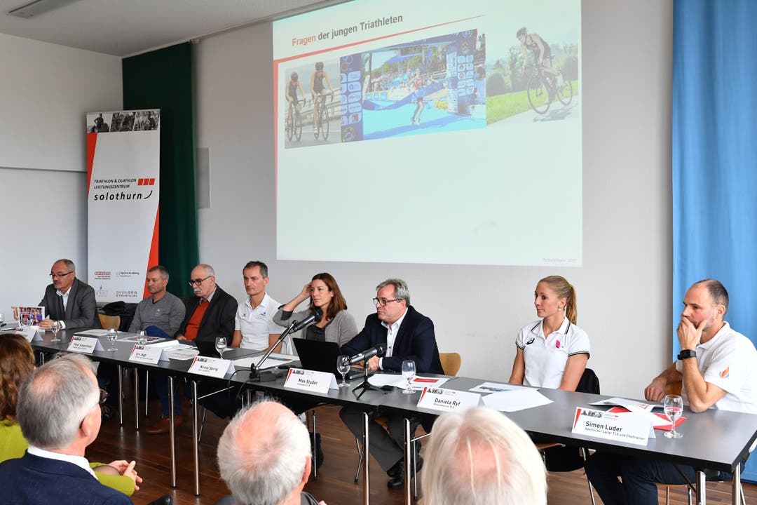 Pressekonferenz zum Triathlon- und Duathlon-Leistungszentrum Solothurn in Zuchwil.