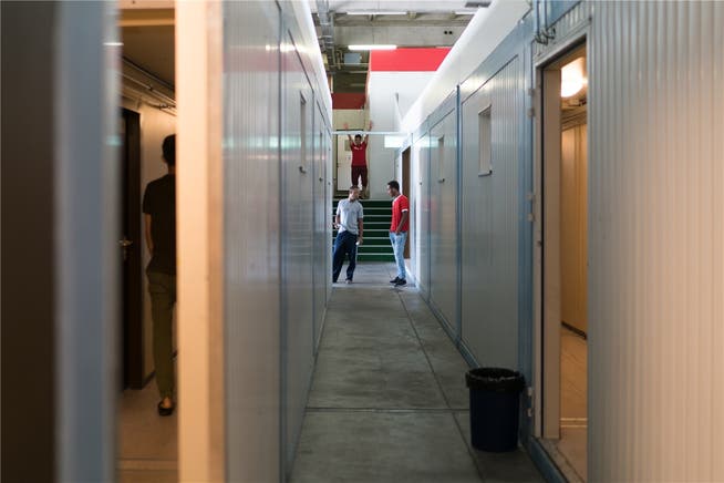 Im «Container-Dörfli» im ehemaligen A3-Werkhof leben rund 160 Asylsuchende. Bislang gab es mit der Asylunterkunft keine grösseren Probleme. Mario Heller