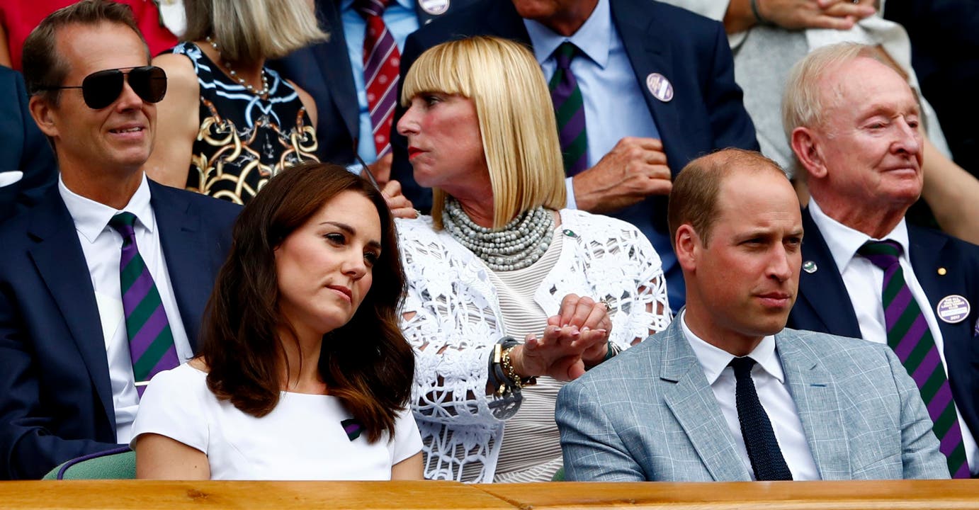 Herzogin Kate und Prinz William nehmen auch Platz in der Royal Box des Centre Courts.