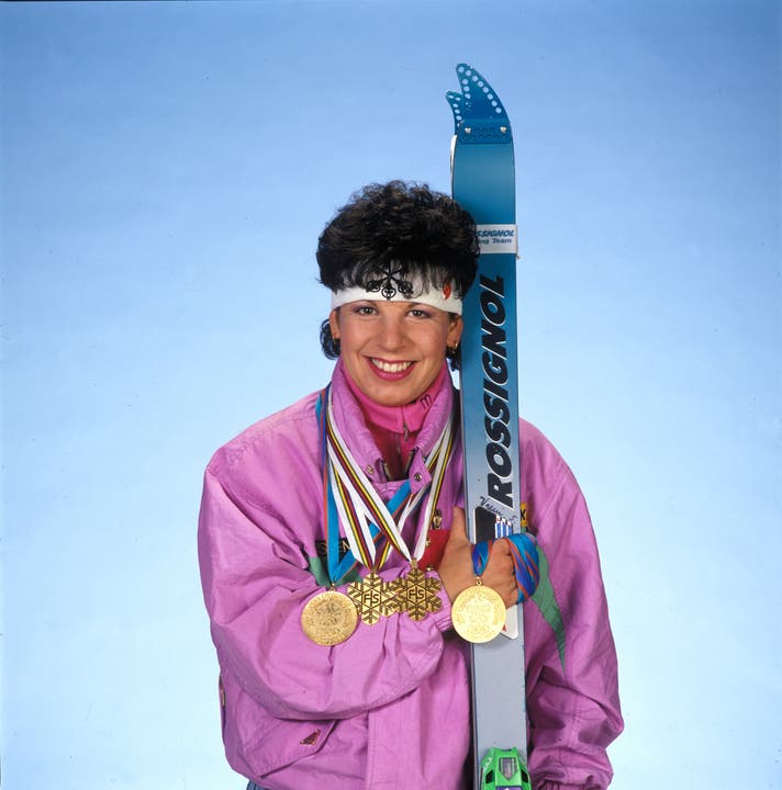 Vreni Schneider hat in ihrer Karriere zahlreiche Medaillen gewonnen.