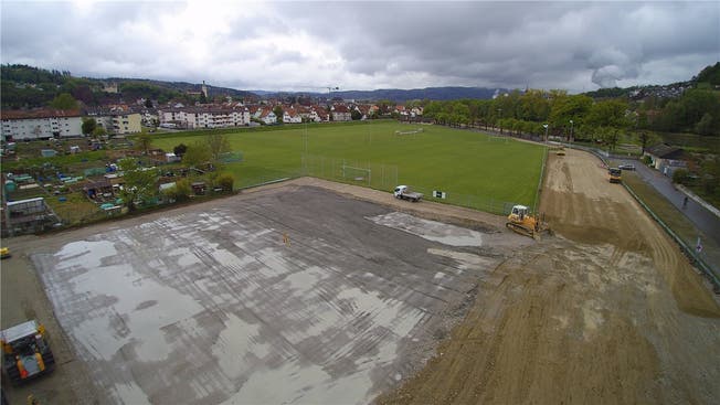 Der Baugrund für die Sport- und Eventhalle Mittelland ist bereits fertiggestellt.