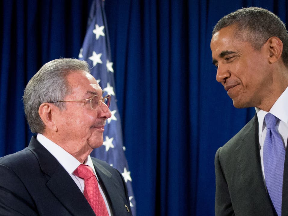 Die Staatschefs Castro und Obama vor ihrem Treffen im September 2014. (Archivbild)
