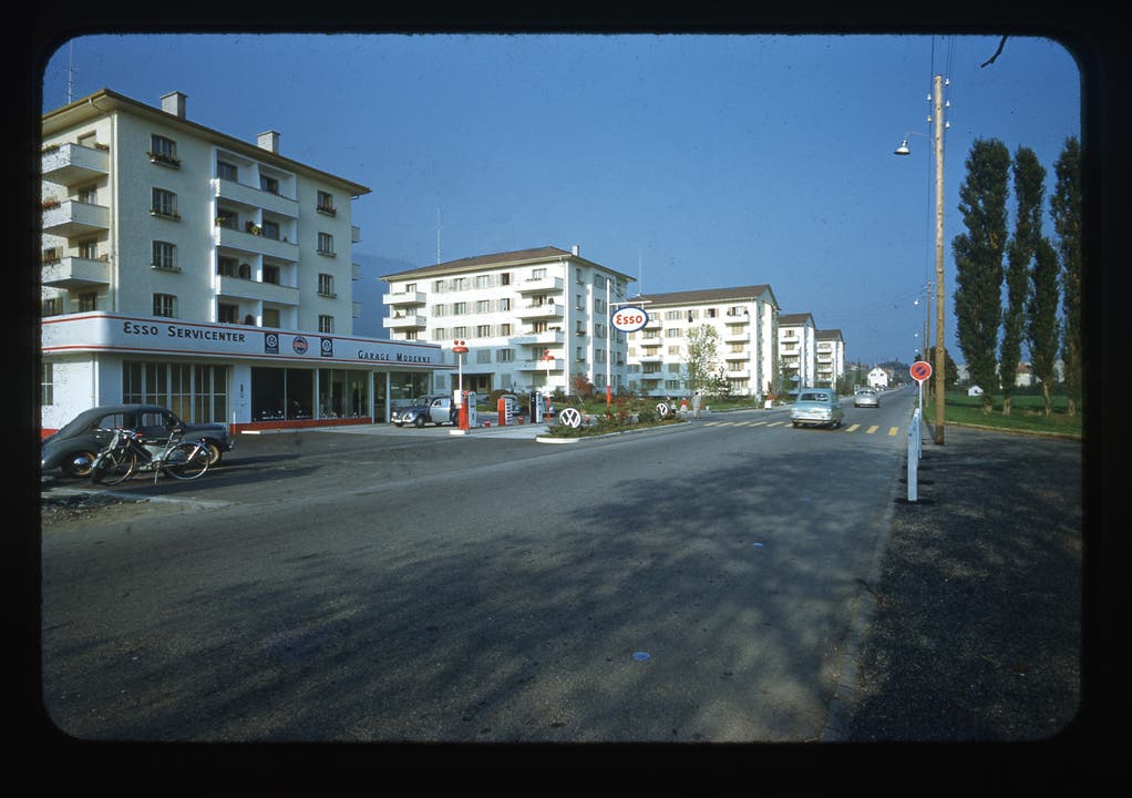 Grenchner Stadtgeschichte Miba-Häuser an der Bielstrasse 1960