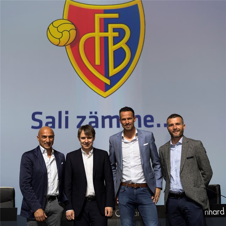 Die FCB-Führung seit letztem Sommer: Massimo Ceccaroni, Bernhard Burgener, Marco Streller und Alex Frei.