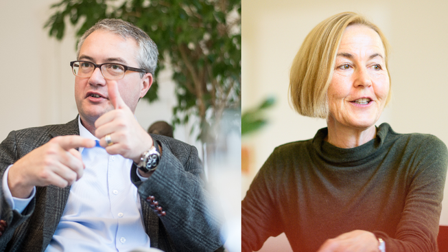 Weibeln aktiv für «ihre» Millionen aus dem Lotteriefonds: Die Regierungsräte Remo Ankli und Susanne Schaffner.