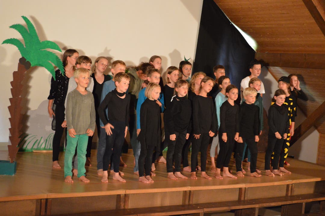 Brötliexamen 2017 Brötliexamen Habsburg 2017: Die Schulkinder singen oft während des Theaters.