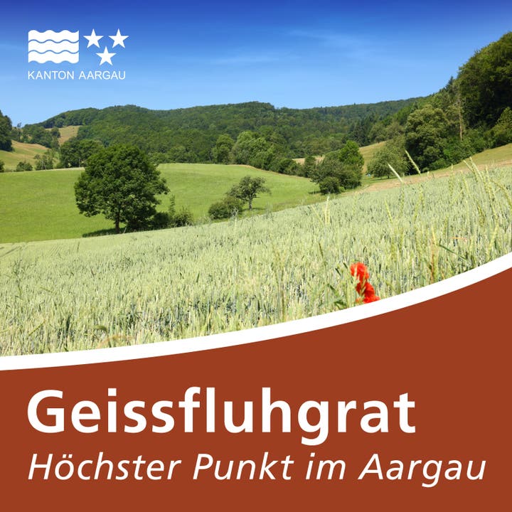 Strassenschild Geissfluhgrat Höchster Punkt im Aargau