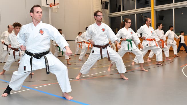 Etwa zwanzig der insgesamt rund vierzig Mitglieder des Karateclubs Rickenbach waren beim Training am Dienstag dabei.
