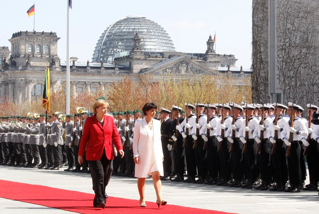 Doris Leuthards Besuch bei Angela Merkel im April 2010.