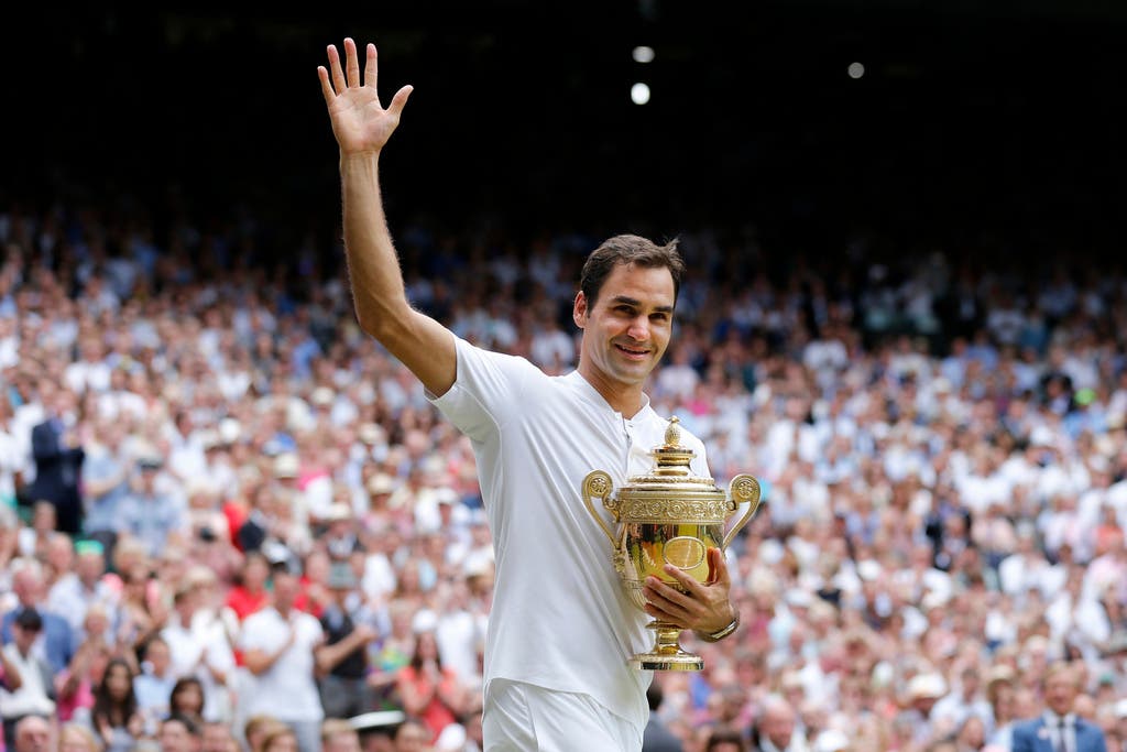  Roger Federer hat zum achten Mal Wimbledon gewonnen - damit ist er neu alleiniger Rekordhalter beim Rasenturnier in Wimbledon.