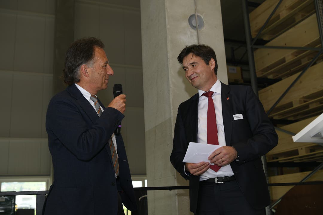  CEO Urs Tschudin und Stadtpräsident François Scheidegger.