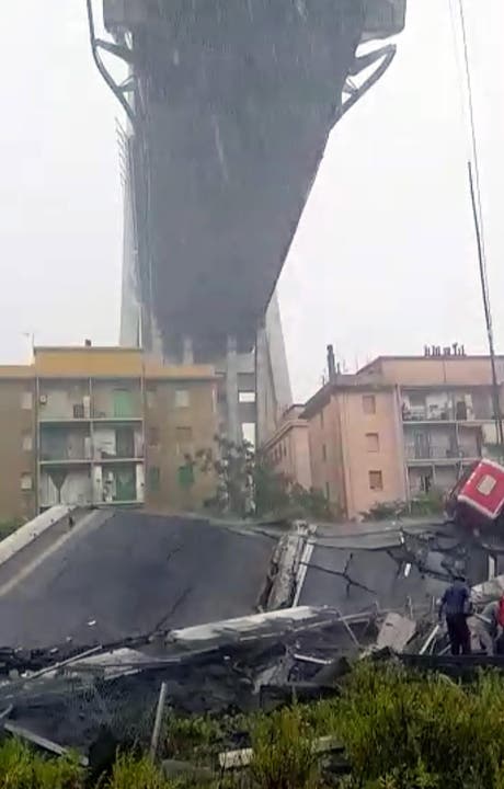 Die eingestürzte Morandi-Brücke.