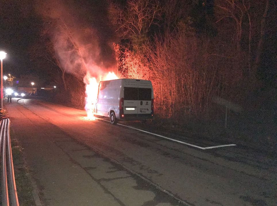 Ein Lieferwagen ist in Reinach ausgebrannt.