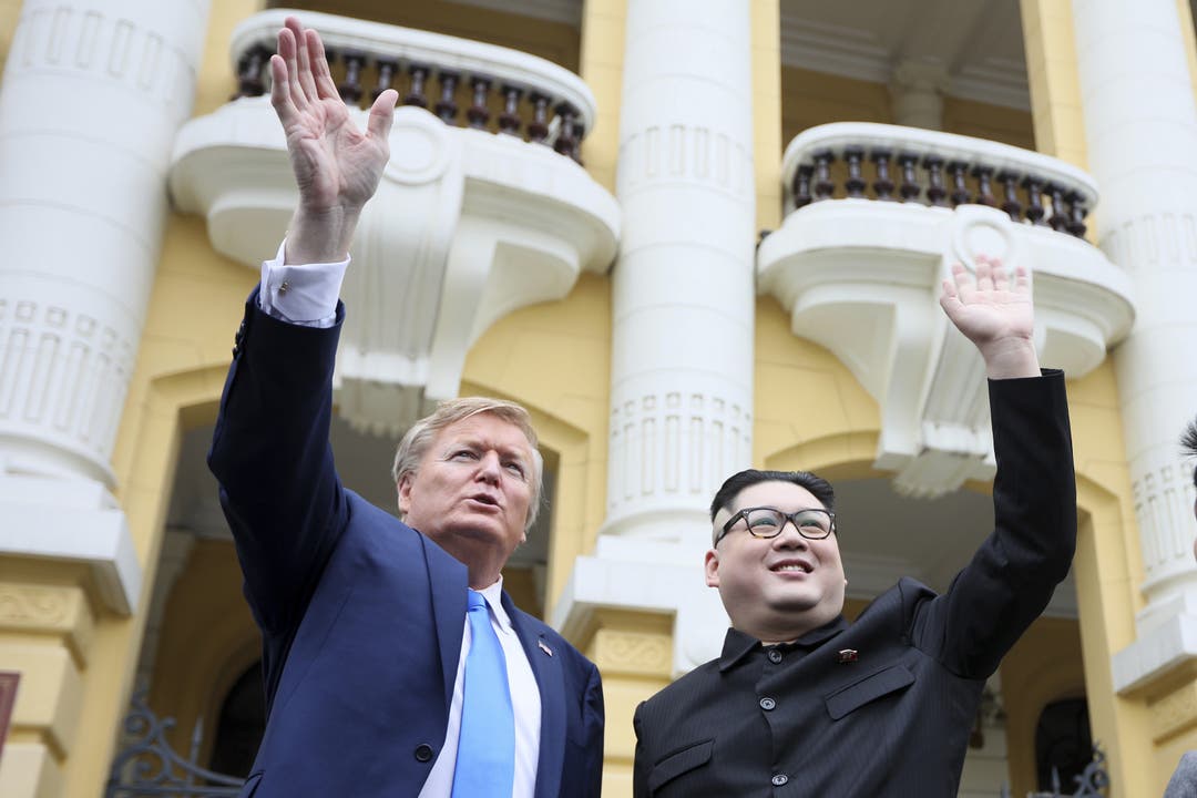 Die Doppelgänger von Trump und Kim: Der chinesisch-australische Doppelbürger Howard X (rechts) mit dem Kanadier Russell White (links).