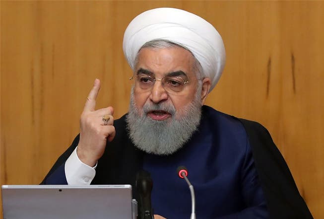 Am Jahrestag des Ausstiegs der USA aus dem Atomabkommen stellt der iranische Präsident Hassan Rohani die Zukunft der Vereinbarung infrage.Keystone