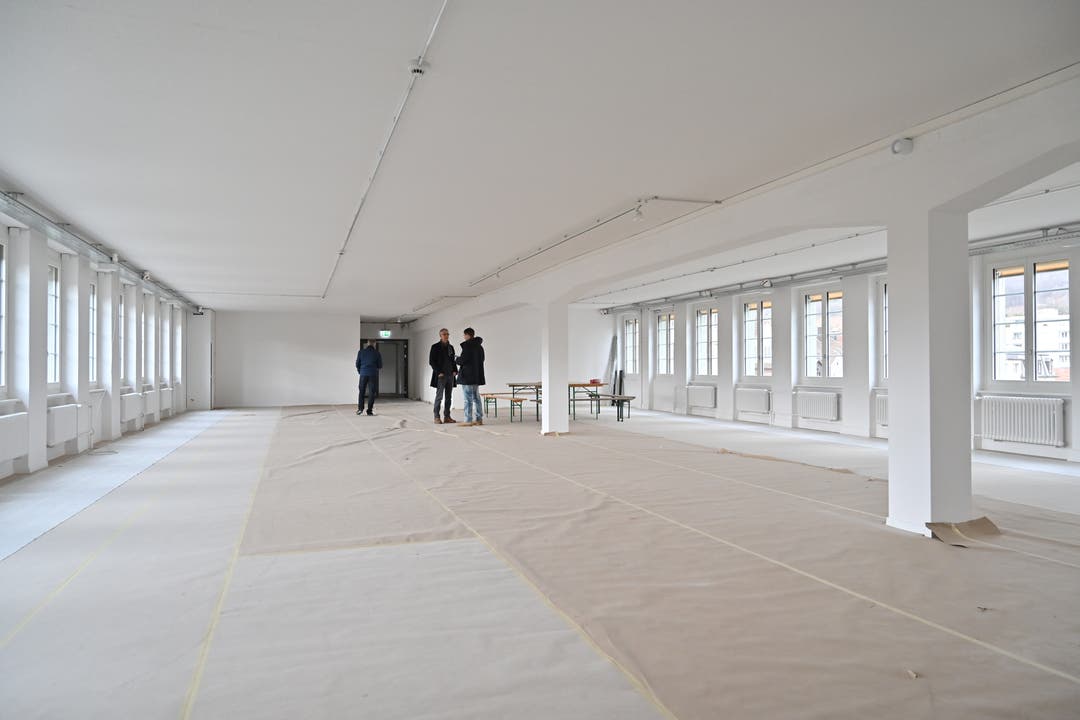 Der grosse Ausstellungsraum im ersten Stock, wo neu das Naturmuseum einquartiert wird. Umzug Haus der Museen Olten 03-2019