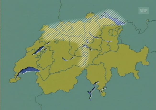 Vom Niederschlag respektive Hochwasser waren die nördlichen Kantone und ein Teil der Innerschweiz betroffen.