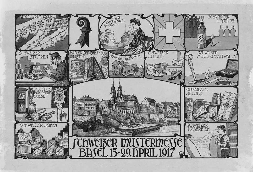 MUBA 1917: Faltprospekt zur ersten Schweizer Mustermesse