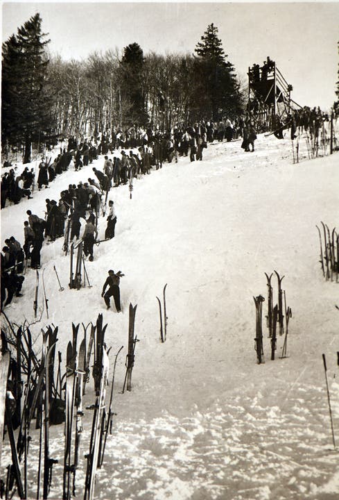 Die Grenchner Skitage lockten jeweils viel Publikum an. Das Bild stammt aus dem Jahre 1938.