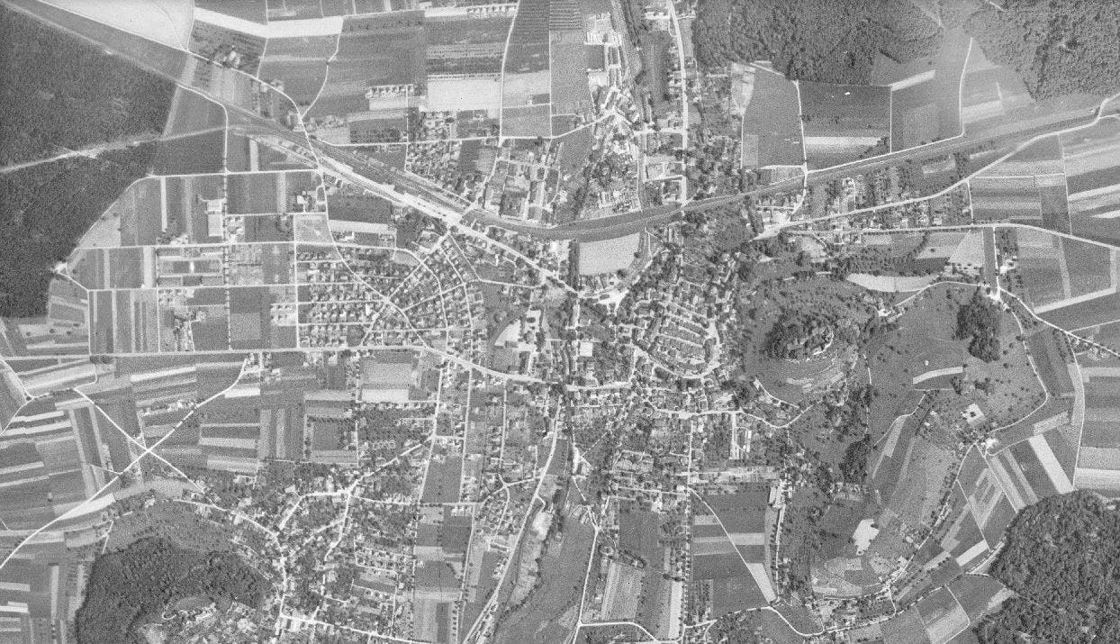 Blick auf Lenzburg im Jahr 1946...