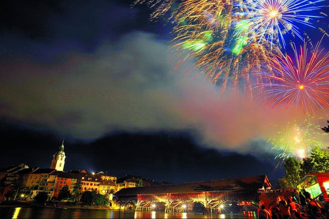 Das Feuerwerk am 1. August über der Stadt Olten hat eine lange Tradition (Archiv).