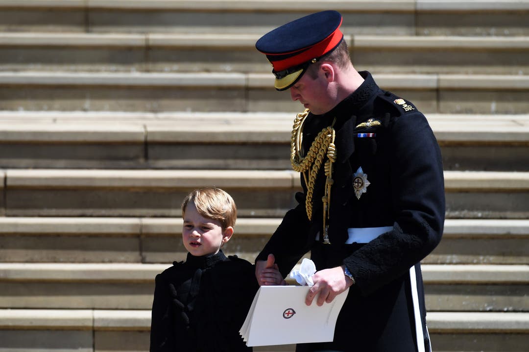 Prinz William mit Sohn George an der Hochzeit von Prinz Harry und Meghan Markle, Mai 2018.