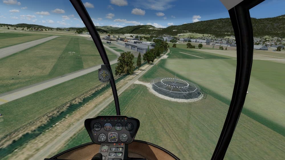 Screenshots Flylogic Screenshots aus dem Computerprogrammm Flylogic zu Darstellung des Grenchner Regionalflughafens für Simulatortraining