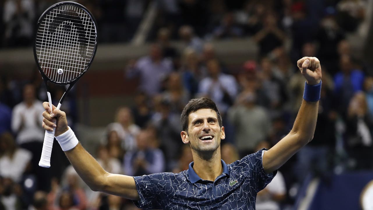 Die Jubel nach dem Matchball: Novak Djokovic jubelt über seinen Sieg.